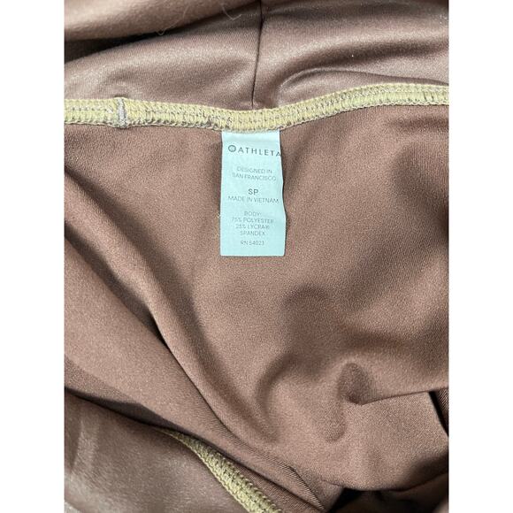 Athleta Women’s Leggings Size SP Small Petite Brown High Rise Stretch Activewear - Picture 4 of 4